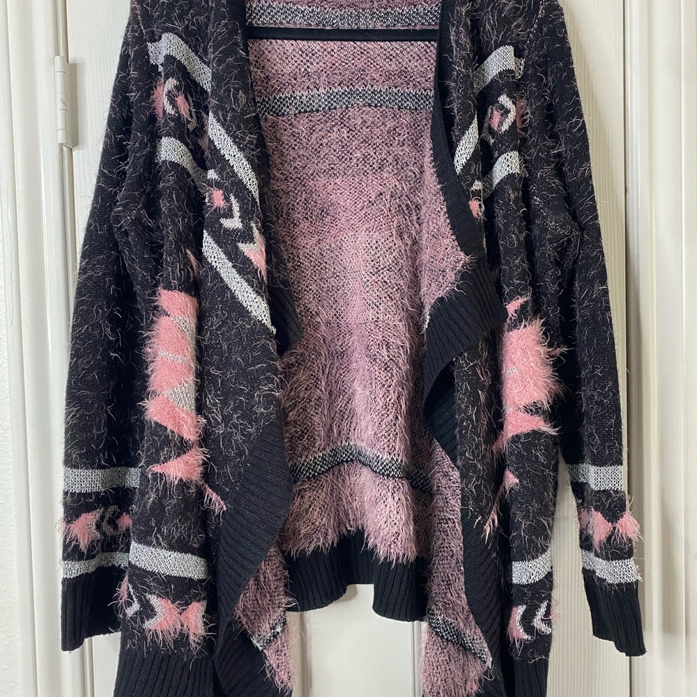 Cozy Pink and Black Women's Sweater